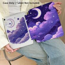 紫色雲朵星星月亮圖案 1件平板保護殼附支架，適用於 Honor 8/9/10/X8/X8A/X9/X8Pro/X9Pro、MatePad SE 11吋/MatePad 11吋/11.5吋、MatePad Pro、Apple 10代/11代 2025 (A16) - 款式34 - 查看 6