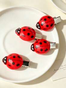 10pcs/20pcs Ladybug Hair Clips, Red Hair Clips, Animal Shaped HairClips, Suitable For Girl, Insect Hair Clips, Back To School HairAccessoriesno - Multicolor - View 4