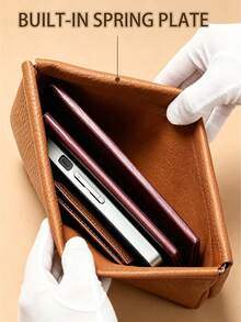 Portefeuille long en PU pour femmes, portefeuille long  de vache de première couche avec fermeture automatique, porte-cartes, sac à documents, fermeture automatique, sac de rangement pour écouteurs, câble de données, espèces, cosmétiques, articles de première nécessité, cadeau d'anniversaire, cadeau de la Saint-Valentin - Voir 1