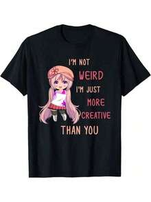 Conjuntos De Niña Conjunto Niño Ropa De Niña De 12 A 14 Años Ofertas Playeras De Niño Playerasnegra casual para mujer con diseño gráfico de anime creativo, manga corta, cuello redondo, corte - Negro - Ver 1