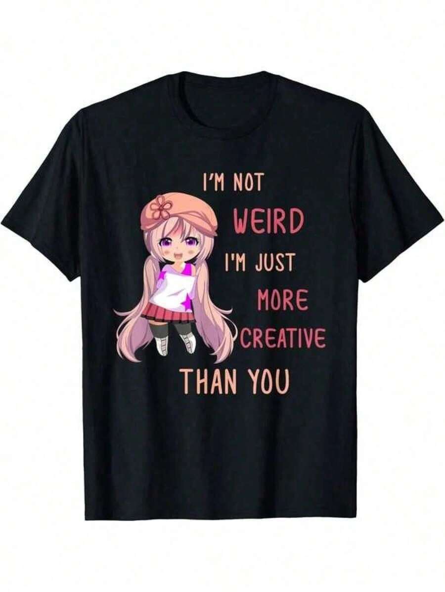 Conjuntos De Niña Conjunto Niño Ropa De Niña De 12 A 14 Años Ofertas Playeras De Niño Playerasnegra casual para mujer con diseño gráfico de anime creativo, manga corta, cuello redondo, corte - Negro - Ver 1
