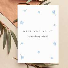 Will You Be My Something Blue Proposal Card, Bridesmaid Invitation Card, Maid Of Honor, Wedding Favor Card, Something Blue - Multicolor - View 5