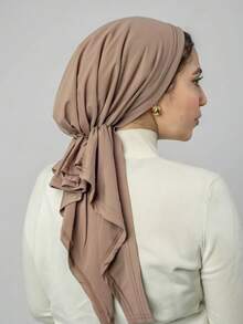 1pc Solid Color Women's Middle Eastern Arabic Classic Fashion Elegant Casual Versatile Ribbon Hijab Cap Wide Brim Curved Turban Hat Suitable For Daily Outdoor Wear - Multicolor - View 13