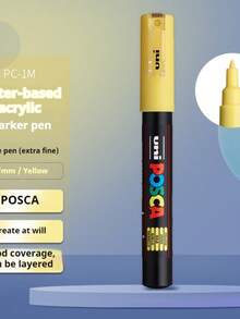 1pc UNI PC-1M 0.7mm Acrylic Fiber Tip Poster Marker, Waterproof, For Students, Office, Painting, Art, Back To School - PC-1M 0.7mm - View 9