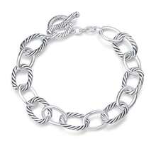 UNY JEWEL - Pulsera de cadena de eslabones trenzados de fusión para mujer, diseño de dúpes, joyería de dos tonos de alambre dorado - como en la imagen - Ver 8