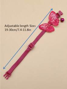 1pc Butterfly Design Polyester Pet Collar Suitable For Cats And Small Dogs, Indoor/Outdoor Use - Hot Pink - View 5
