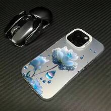 Silver Casing - White - Blue Floral Pattern