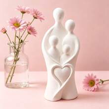 4-Person Family Minimalist Modern Small Sculpture Decor, 3D Printed Symbol Of Love And Reunion Warm Family Artwork, Suitable For Desk, Vanity Home Decor, Wedding Gift, Father's Day Gift - Multicolor - View 5