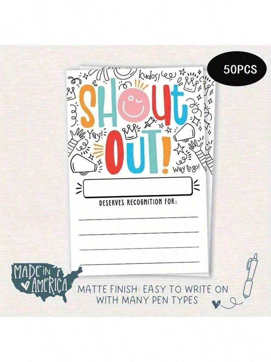 Tarjetas de invitación estilo grafiti, tarjetas de presentación, tarjetas de agradecimiento y tarjetas de reconocimiento y recompensa, 15.2x10.2cm/6x4in, adecuadas para maestros, empleados, personal de oficina y tableros de anuncios de trabajo, temporada de regreso a la escuela, útiles escolares - Varios estilos - Ver 1