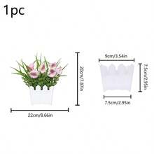 1pc 7.8inch(H) Artificial Flower Pot Home Living Room Bedroom Bathroom Dining Room Tabletop Decor Wedding Party Scene Decoration - Multicolor - View 11