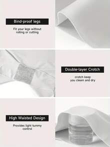 Women's High-Waisted Shorts With Tummy Control And Anti-Exposure Design (Sports Boxer Style) - Gray White Black - View 6