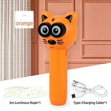 Automatic Rotating Cat Teaser Toy With LED Glowing Rope, Hands-Free Electric Cat Teaser Toy, High-Speed Rotating Interactive Kitten Exercise Toy With Colorful Night Light, Suitable For Indoor Cats - Multicolor - View 8