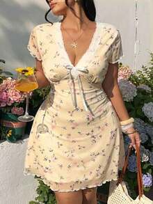 Solflare Vestido casual nuevo de primavera/verano, adecuado para fiestas, ir al trabajo, bodas, festivales de música, vuelta al colegio, graduación, - Amarillo - Ver 1