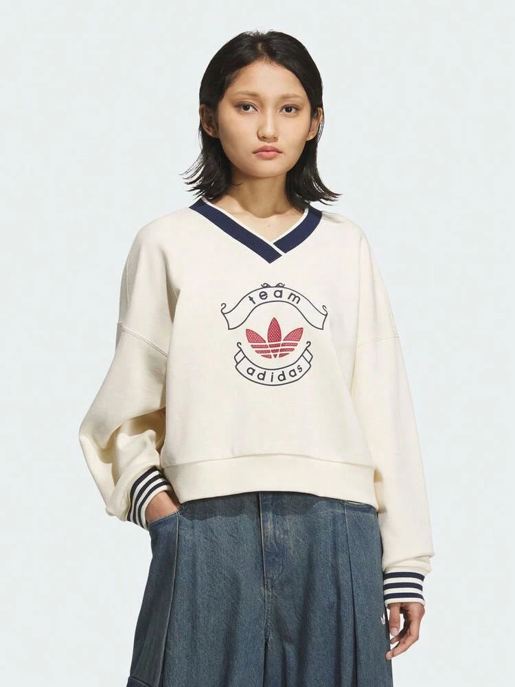 Adidas Originals Women's IH SWEATCREW W Knit Sweatshirt Without Hood KC5845 - White - View 1