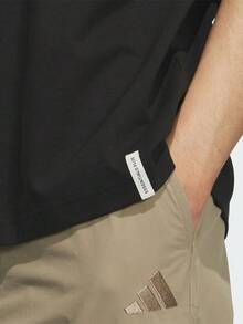 Adidas 男士 ES+ 3S S/S 短袖針織無領T恤 TKF3736 - 黑色 - 查看 5