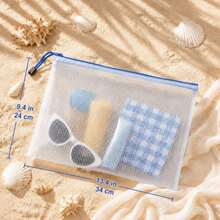 Customized Fabric Personalized Beach Bag - Personalized Letters Summer Makeup Storage Bag, Waterproof Pool Travel Storage Bag, Suitable For Vacations - Multicolor - View 8