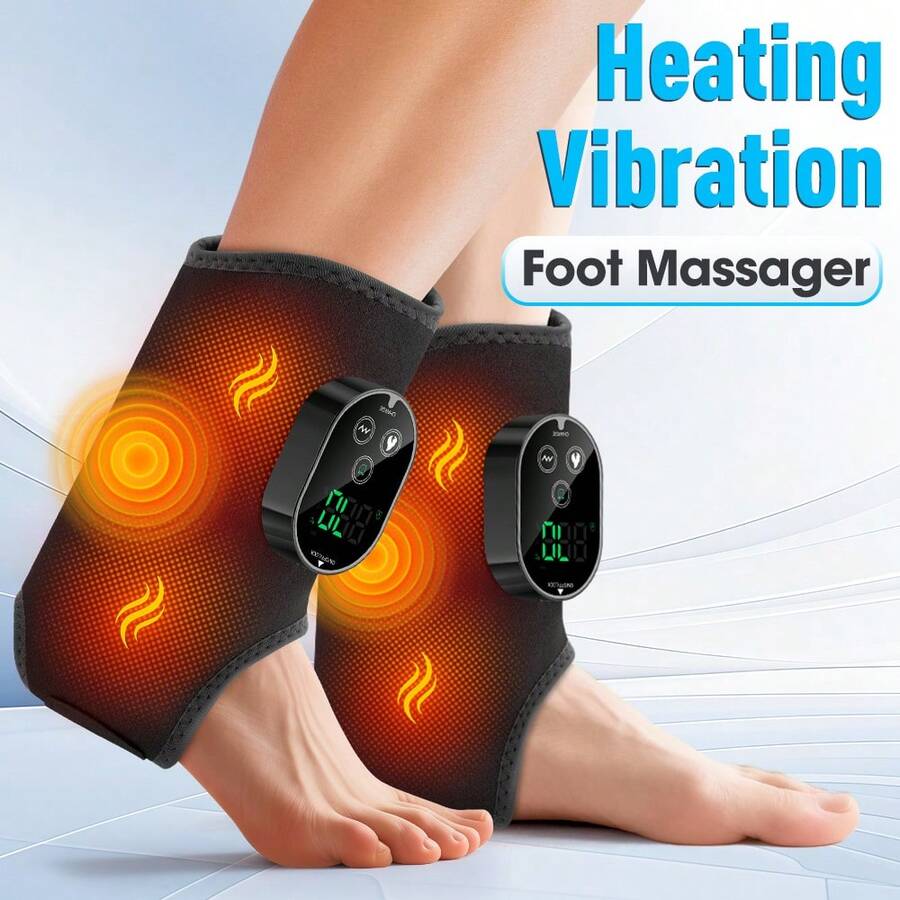 Hailicare 2合1足部與腳踝加熱按摩器，3種模式、3段震動、6段加熱，3000mAh長效電池，易於穿戴，適合多人使用，聖誕節/生日/節日送給親友的禮物