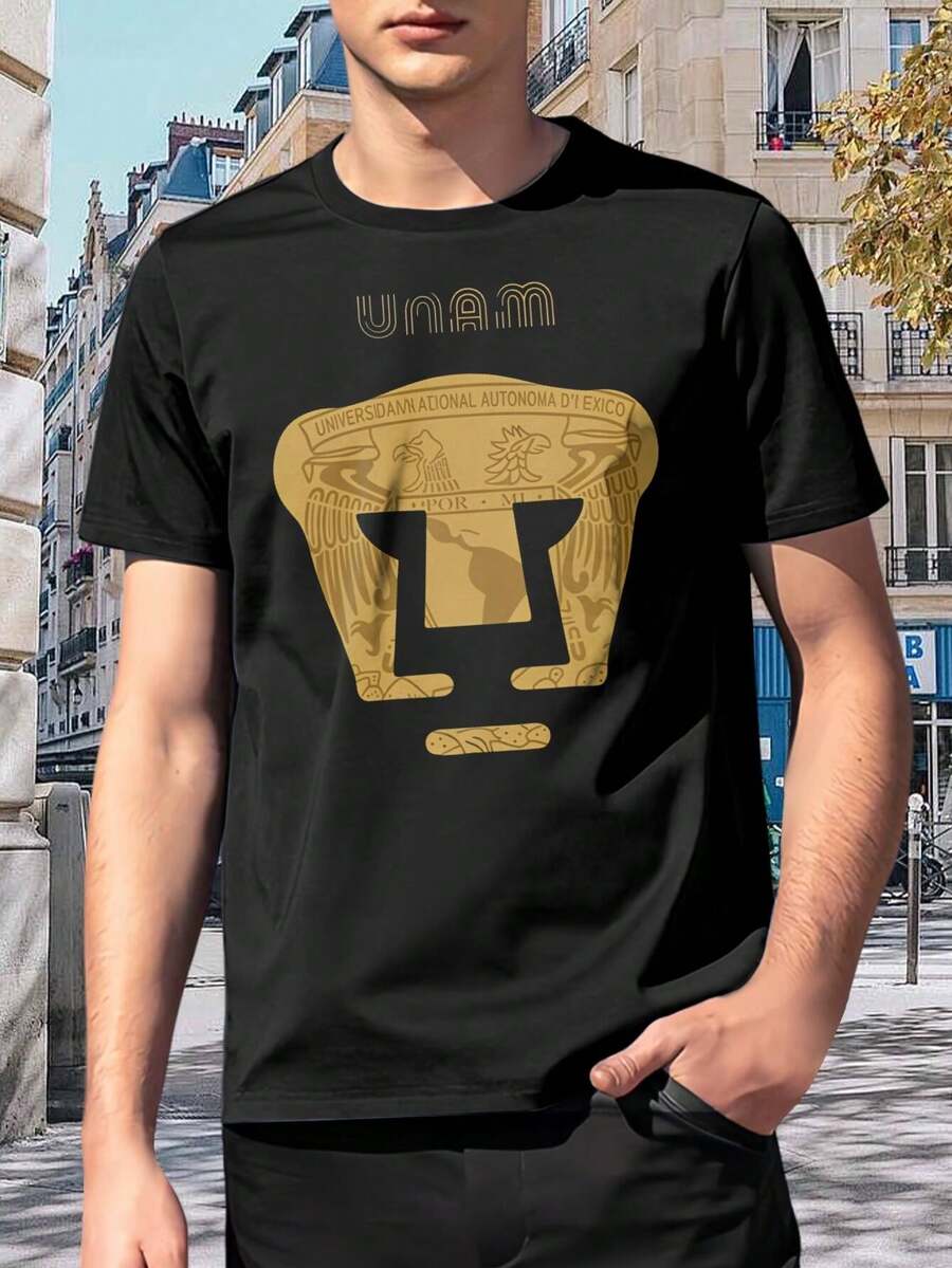 camiseta con logo dorado vintage para mi marido - Negro - Ver 1