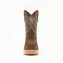Rodeo Cowboy Boot, S/Sierra, Crazy Purepecha Leather - Coffee - View 3