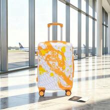 Custom PC Spinner Wheel Suitcase, Hand Luggage Suitcase, With Printed Pattern And Combination Lock - Orange - View 9