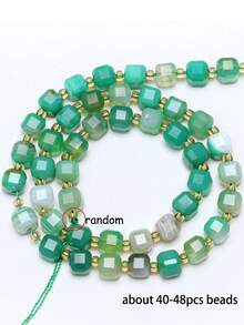 Natural Stone Colorful Faceted Square Beads, Faceted Square Loose Spaced Beads For Jewelry Making Diy Unique Bracelets, Necklaces, Earrings Crafts - Multicolor - View 20