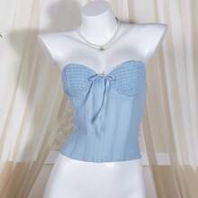 Camisola sexy de moda europea y americana para mujer, ajustada, sin espalda y que revela el abdomen, moldeadora del cuerpo. - Blanco - Ver 11