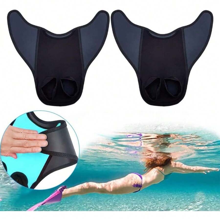 Non-Slip Mermaid Swim Fins, Lightweight Mid-To-Long Blade Diving Training Fins, Comfortable Foot Pocket, Summer Beach Essential, Swimming Pool Floating Gear - Multicolor - View 1