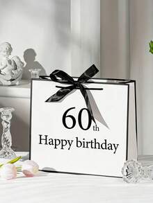 60th Birthday Gift Bag, T-Shaped Seal Design, Lightweight Foldable Shopping Bag - Wide Bottom Design, Foldable, Reusable, Durable Handle Design / Father's Day / Birthday - Elegant Gift Box Accessory, Essential Gift - Multicolor - View 6