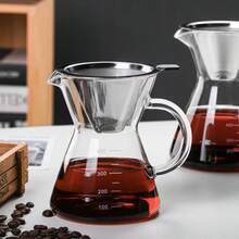 1pc Double Layer Coffee Filter, Small/Medium/Large 3 Sizes, Stainless Steel Material, Easy To Clean, With Heat-Insulated Handle, Suitable For Home, Office, Camping, Ideal Accessory For Brewing Coffee, Hot Drinks, Tea - Silver - View 10