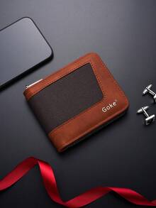New Men's Short Chain Wallet Multi-Slot Card Holder Coin Pouch Zipper Purse - Multicolor - View 14