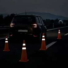 可折疊反光交通錐,彈出式橘色牛津布道路安全停車障礙錐,1件/4件裝,可選配LED警示閃燈,適用道路施工緊急情況 - A - 查看 8
