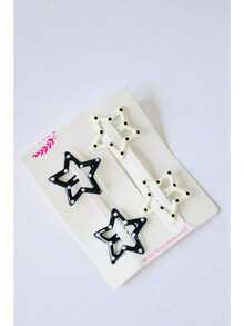 10 Pieces Of Star Tic Tac Hair Clips In Mixed Colors - Hair Accessories To Tame Frizz/Bang Clips - Kit With 4 P/B - View 1