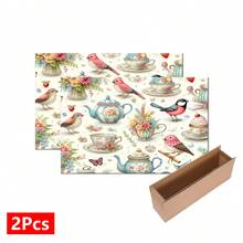 1件裝 家居裝飾 花鳥圖案印花吸水餐盤墊 瀝水墊 濃縮咖啡機檯面吸水墊 水槽排水墊 柔軟水龍頭吸水墊 水槽杯墊 廚房用品 浴室用品 - 彩色 - 查看 13