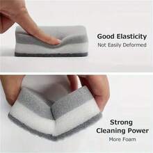 10/20/30pcs Magic 3-Layer Cleaning Sponge, Reusable Flat Bottom Pan Dish Scouring Pad, Household Kitchen Sponge Wet Wipe Brush Cleaning Tool - Three-layer Cleaning Sponge - View 6
