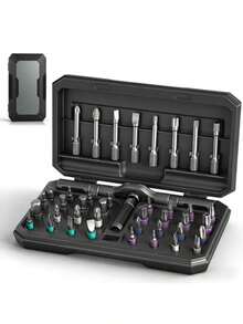 42 en 1 Juego de Destornilladores Magnéticos con Mango Trinquete Desmontable S2 Acero Ideal para Muebles Computadoras Bicicletas Reparaciones y Proyectos DIY en el Hogar Regalos para Hombres - Multicolor - Ver 4