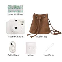 Popoto Instant Camera Set, Includes Selfie Mirror And Camera Storage Bucket Bag, Compact And Portable Essential For Travel, Auto Exposure Built-In Flash, Center-Axis Viewfinder For Offset-Free Photos, Capture Beach Sunset, Summer Party, Graduation Prom Unforgettable Moments (Battery Not Included) - View 12