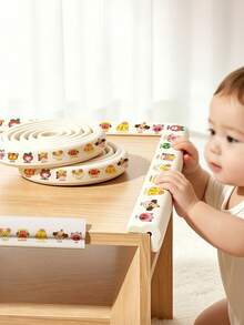 2m Long Baby Anti-Collision Strip/Cloud-Shaped Foam Elastic Material, Cartoon Pattern, Freely Cuttable, Self-Adhesive, Easy To Use After Peeling, No Residue. Table Corner Protection Anti-Collision Furniture Protector/Newborn Essential (Keep Surface Dust-Free And Water-Free Before Pasting/Press And Fix For 24 Hours) - Multicolor - View 4