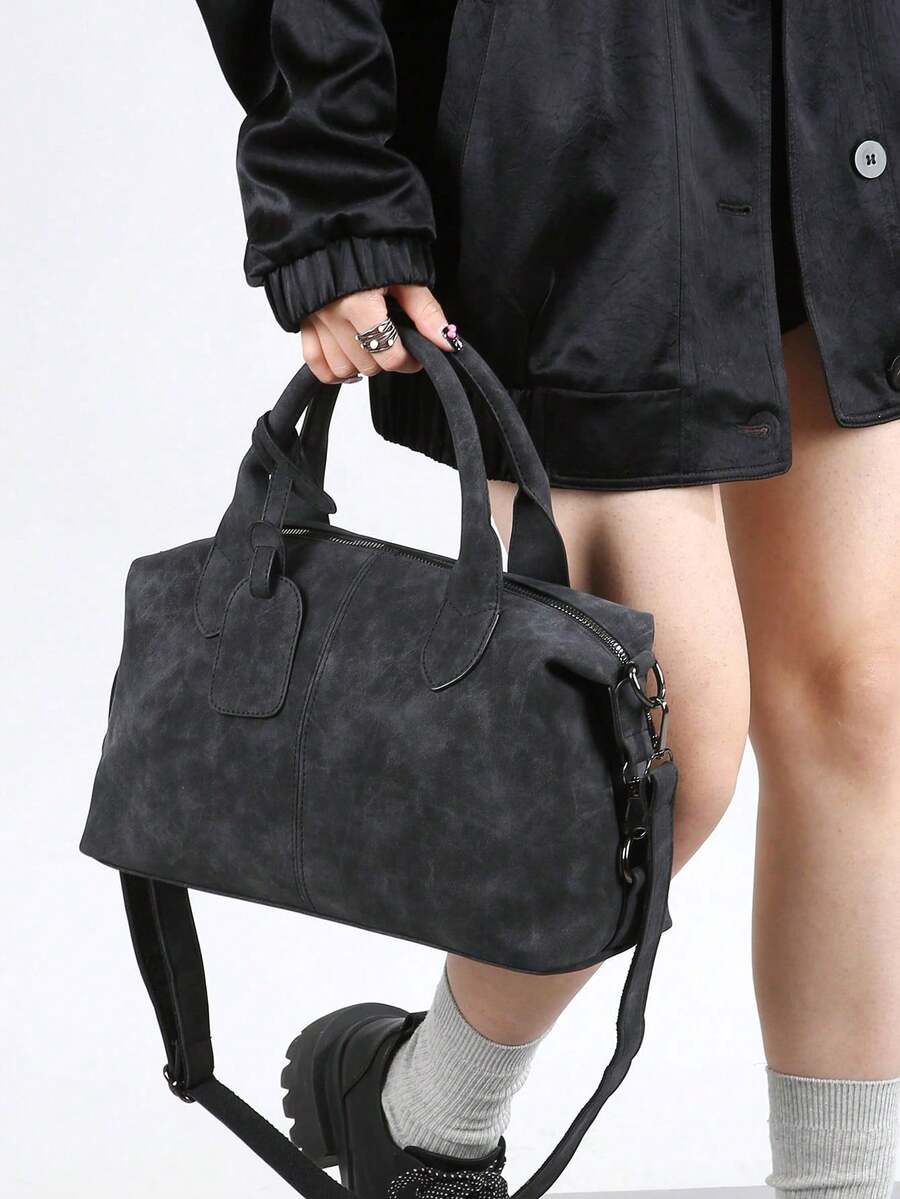 1 Piece Fashionable Women's Shoulder Bag, Suitable As A Mother's Day Gift, Minimalist And Casual Design, Shoulder And Crossbody Bag For Ladies, Bag For Middle-Aged Moms, Leather - 柔和淡色 - 查看 1