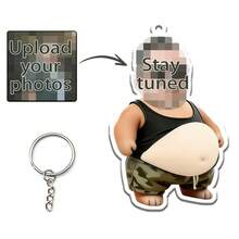Custom Photo Big Belly Acrylic Keychain, Personalized Soft Cute Squeeze Stress Relief Pendant, Custom Face Keychain, Squeeze Stress Relief Keychain, Fun Bag Charm, Customized Gift For Friends, Fan Merchandise, Cute Cartoon Keychain, Custom Portrait Pendant, Unique Holiday Gift, Creative Fun Gift For Friends - Multicolor - View 11