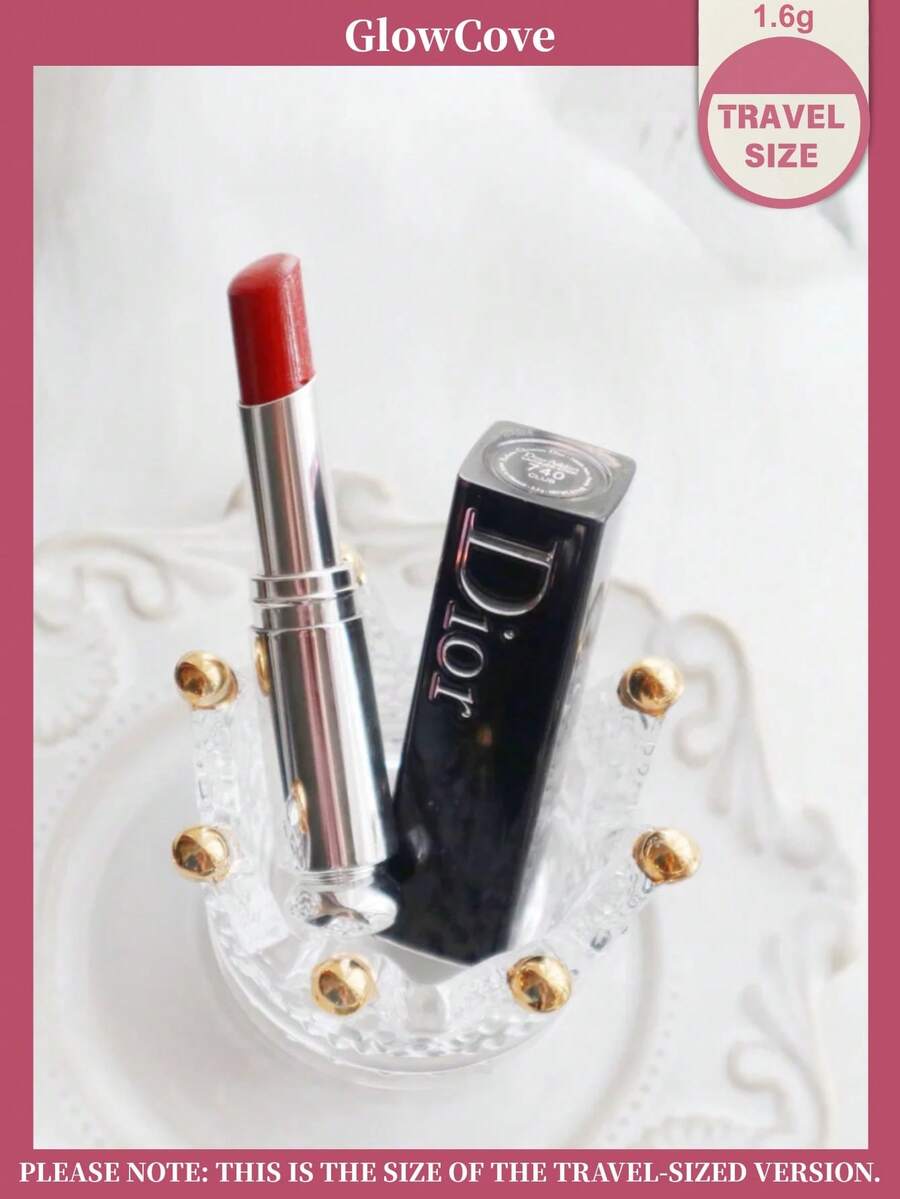 Ukuran Travel - Lipstik Satin Rouge Dior #740 | Tahan Lama, Melembapkan, Warna Cerah, Riasan Bibir Halus - 1,6g/0,06oz - #740-1.6g - View 1