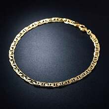 Barzel - Pulsera de cadena de oro de 18 quilates bañada en oro de Mariner/Marina - Fabricado en Brasil - 6 mm - Ver 4