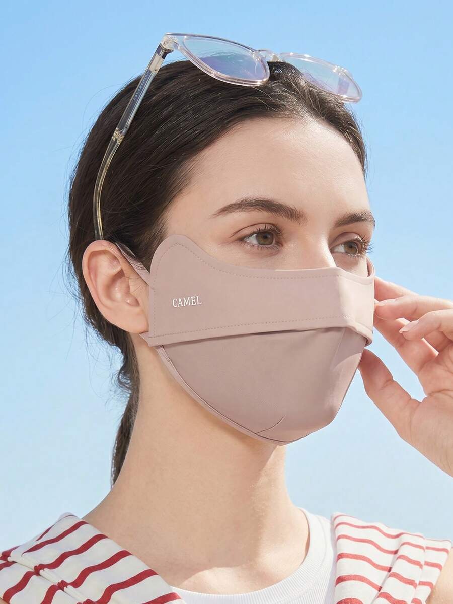 CAMEL CROWN Outdoor Sun Protection Face Mask, Summer Invisible Sun Protection Face Mask, UPF 50+ UV Protection, Contains Hyaluronic Acid, Cooling Microfiber, Breathable Sun Protection Face Mask - Black Apricot Palm - View 1