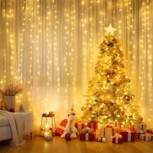 1pc Battery Powered 6/3 Meters Indoor Bedroom Decor LED Hanging String Lights For Wedding And Holiday Decoration - 電池盒窗簾燈 - 查看 9