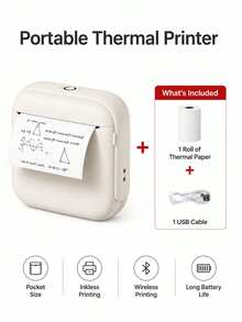 Mini Pocket Printer For Students, Portable Bluetooth Thermal Printer, Can Print Photos And Labels, Wireless High-Definition Instant Printing, Compact Learning Supplies, Birthday Christmas Gift - 彩色 - 查看 12