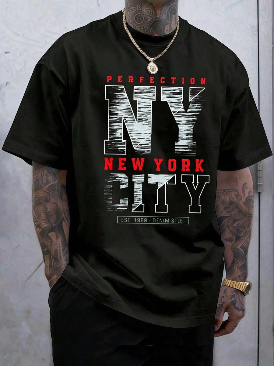 Unisex T-Shirt, 100% Cotton, Regular Fit, Graphic Print, Short Sleeves, Casual Style, Summer Streetwear, Urban Style, Printed Top, Vintage Fashion, Soft And Breathable. - 黃色 - 查看 1