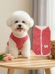 Set Pakaian Hewan Peliharaan Lucu dari Poliester, Termasuk Sweater dan Rompi Hewan Peliharaan, Cocok untuk Anak Kucing, Anjing Kecil, Bichon Frise atau Anjing Teddy untuk Dipakai di Dalam Ruangan (Tidak Cocok untuk Ras Anjing Besar) - Merah - View 9