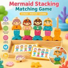 Wooden Animal Shape Sorter Column Toy, Color & Geometry Matching Blocks, Early Educational Game For Toddlers - Multicolor - View 1