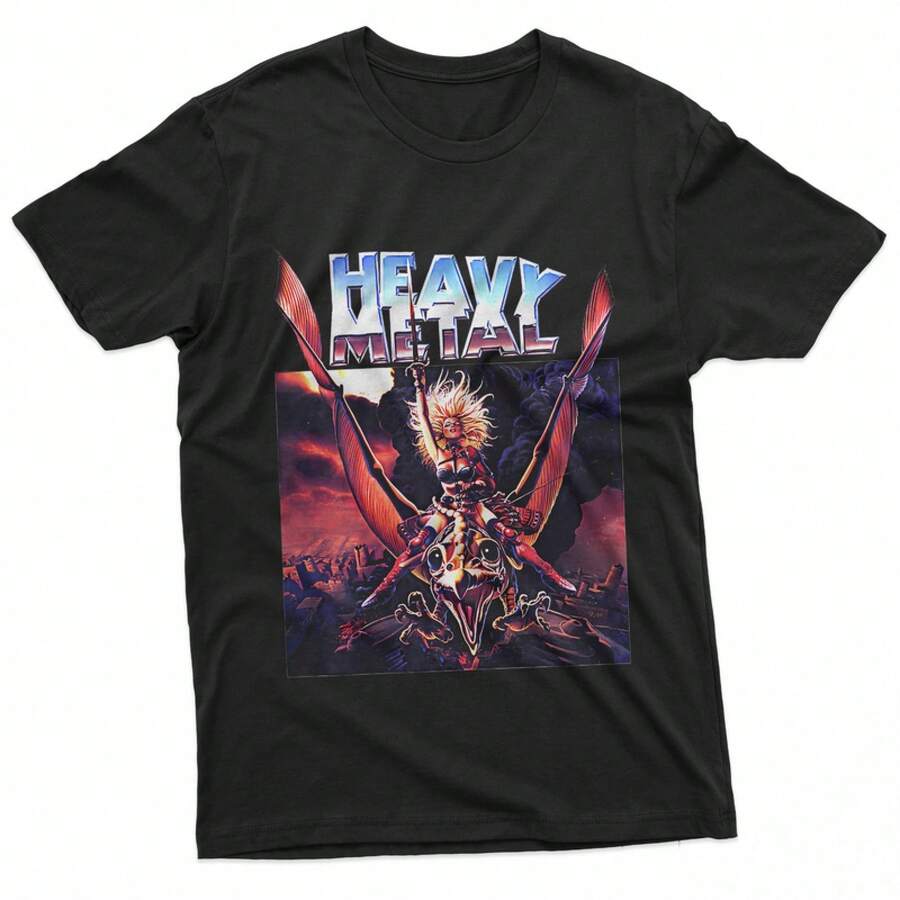 Retro Vintage Heavy-Movie Men Women Funny Metal T-Shirt - 黑色 - 查看 1