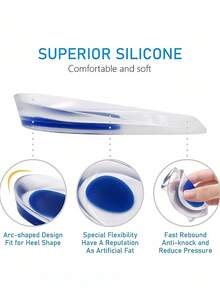 Heel Pain Relief Pads Fit Soft Silicone Insoles Men And Women Heel Cup Plantar Insole At Gym For Women High Heels Pumps And Sneakers Shoes For Daily Outdoor Sport Travel Household Office School Essential Accessory Foot Care Tool - Multicolor - View 7