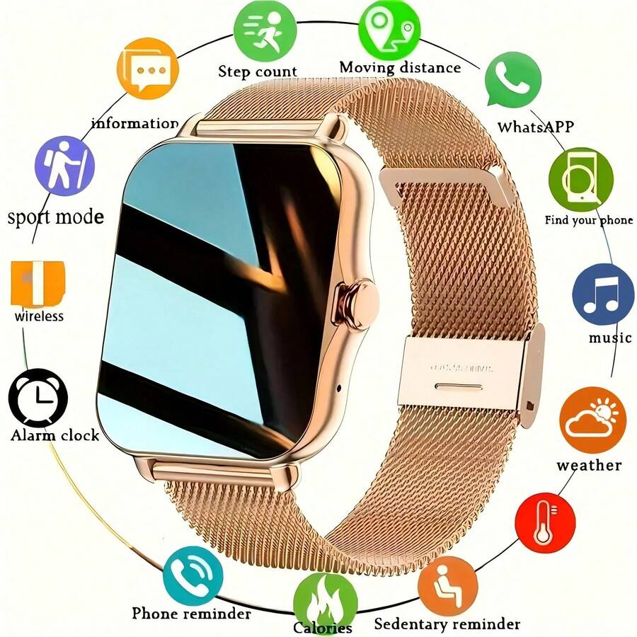 Smartwatch, 1.83-Inch Multifunctional Sports Smartwatch, Featuring Wireless Calling/Music, Message Notifications. Compatible With Android And IOS. - Multicolor - View 1